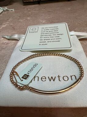 Enewton Extends Gold Beaded Stretch Bracelet w/ Curved Bar 7.25”*PRICE FIRM